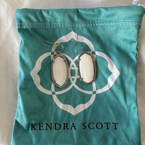 Kendra Scott white drop earrings with silver
